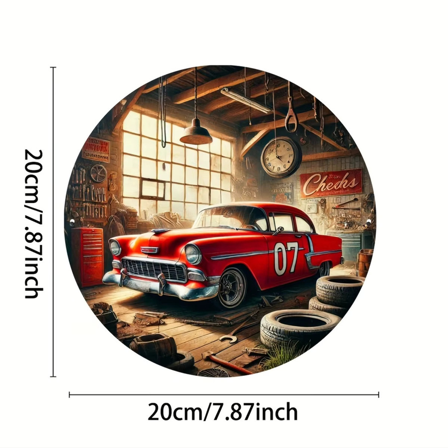 CIFBUY Rundes Metallschild im Vintage-Stil für Auto und Heimdekoration, Durchmesser: 20 cm - Bild 2