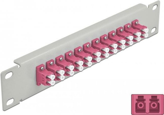 Delock Patch Panel LC Duplex MM x 12 in Grau, 1U, Breite: 25,4 cm - Bild 1