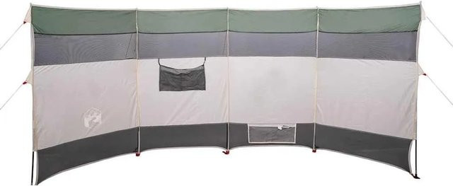 vidaXL Camping-Windschutz Grün B/H/T: 366 x 152 x 152 cm Wasserdicht aus Polyester und Metall - Bild 1