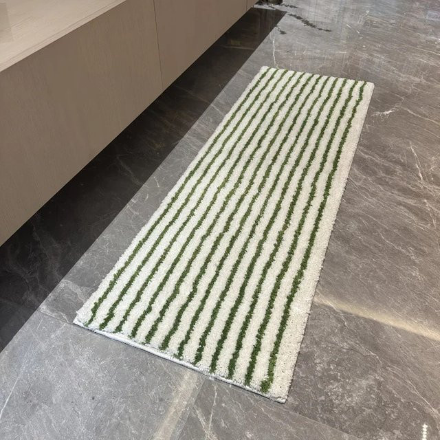 VIKAMA Gestreifte Badematte im koreanischen Nordischen Design, rutschfest und minimalistisch - Bild 1