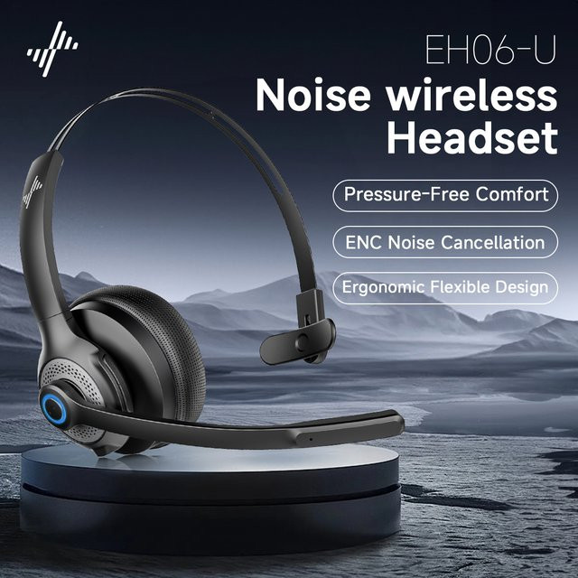 JIAMQISHI Bluetooth 5.2 Headset mit Mikrofon und USB-Dongle in Schwarz für PC und Laptop - Bild 1