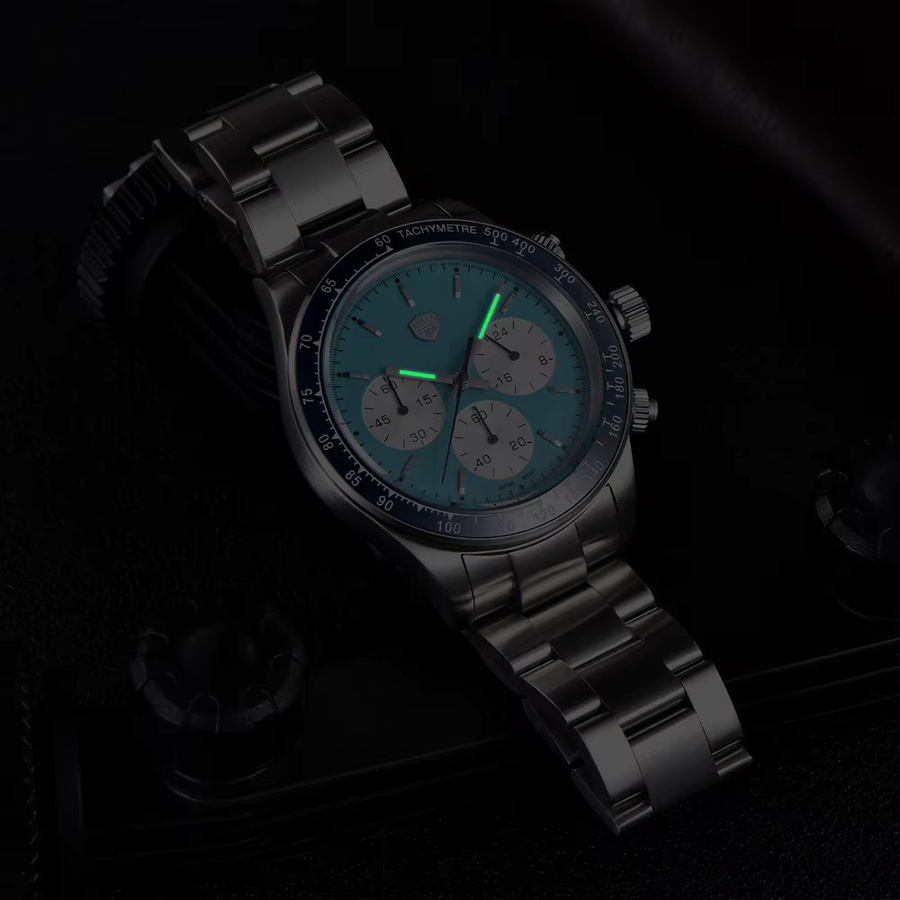 RollsTimi Chronograph, Quarz, Edelstahl, Saphirglas, Blau, Herren - Bild 4