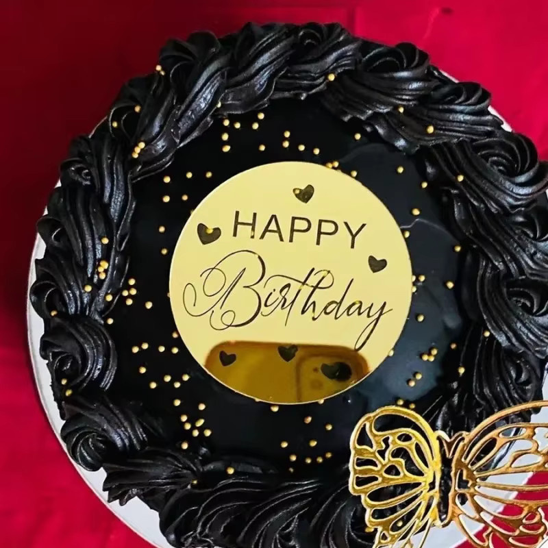 10 Stück CZSAE Kuchen Topper Gold Runde Geburtstag Party Dekoration aus Acryl für Cupcakes und Desserts - Bild 3