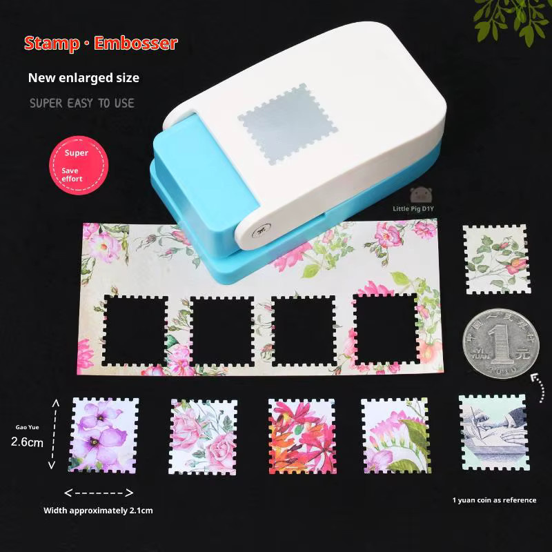 Rechteckiger Stempel-Locher aus ABS-Kunststoff für Scrapbooking und Papierhandwerk in Weiß - Bild 3