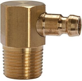 Riegler Temperier-Einstecknippel DN 6, 90 Grad mit Außengewinde R 3/8 aus Messing in Gold - Bild 1