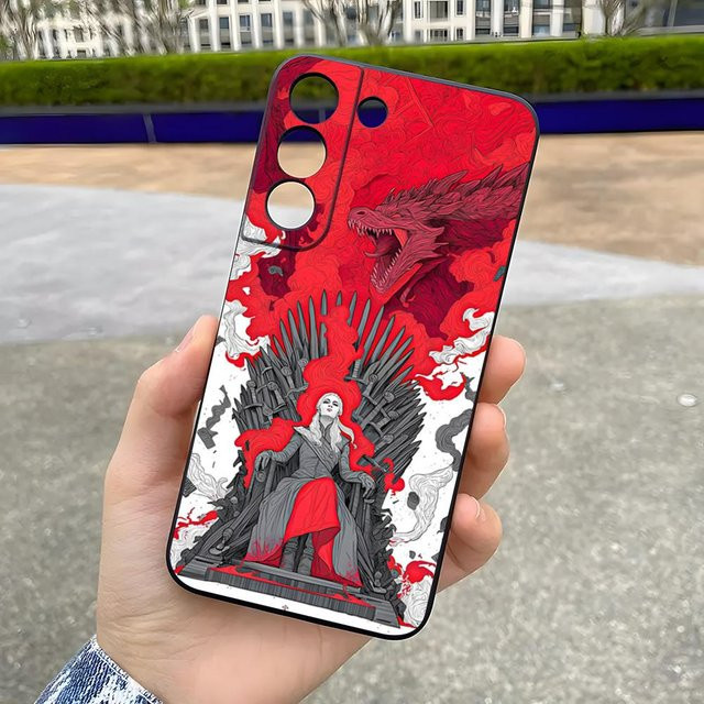 Stoßfeste Game of Thrones Handyhülle Softcover für Samsung Galaxy A25 A13 A33 5G A54 A36 A35 A56 A52 A14 in Schwarz von Potdemiel - Bild 1