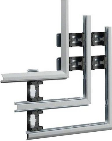 Hager BKIS121305DVERZ Flachwinkel aus Stahl in Silber, B: 230 mm, L: 250 mm - Bild 1