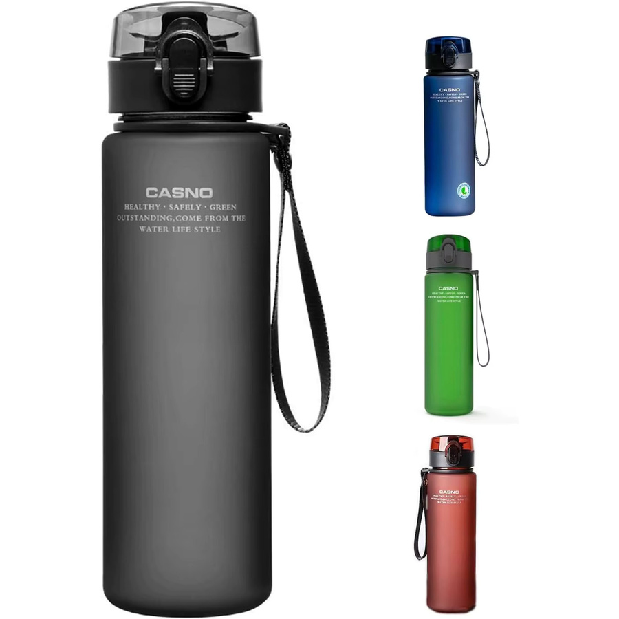 FEB.WIND Wasserflasche mit Verschlussknopf in Grau, 20 Unzen, auslaufsicher und mattiert für Sport, Yoga und Büro - Bild 7