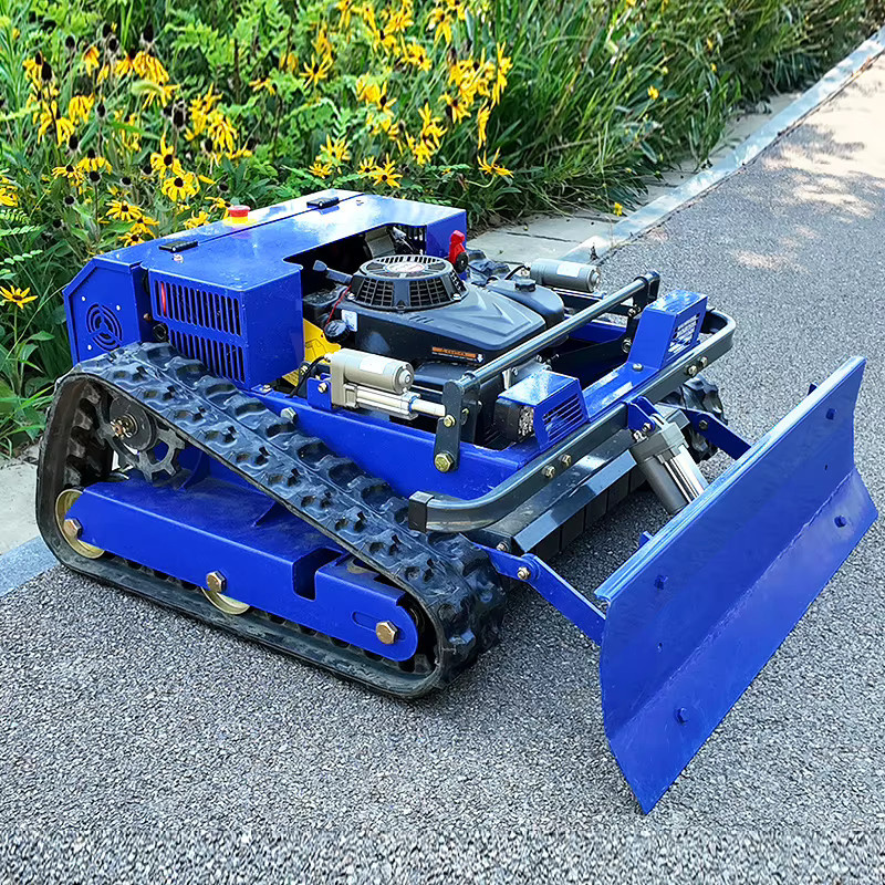AIWEIYA ferngesteuerter Roboter-Rasenmäher mit Schneeschaufel in Blau für Bauernhof und Weiden - Bild 3