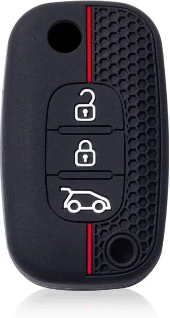 Silikon Schlüsselhülle für Renault Modus Clio Megane Kangoo und Lada in Schwarz - Bild 1