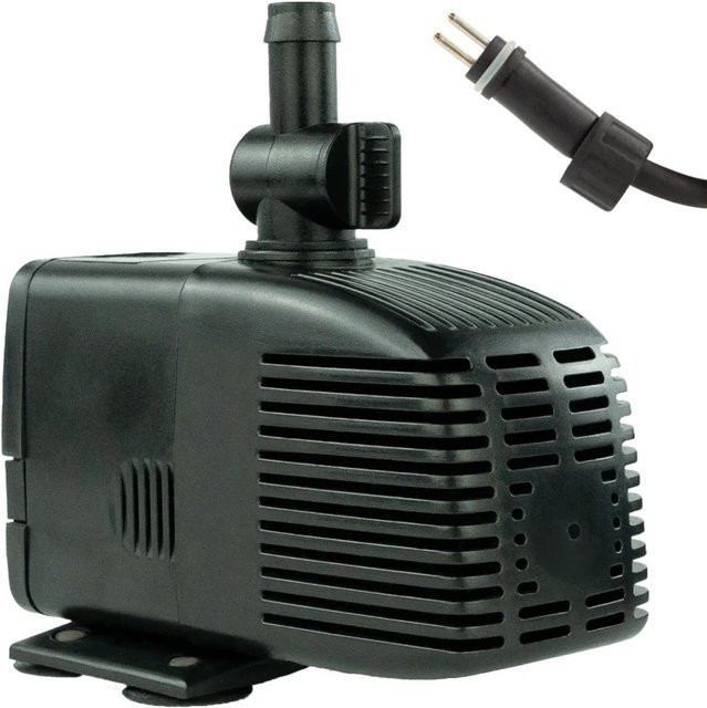 Kerry Electronics Teichpumpe 12 V, 1.000 l/h, 17 W, Schwarz, leise Wasserpumpe für Aquarium und Springbrunnen mit 5 m Kabel und 1,7 m Förderhöhe - Bild 1