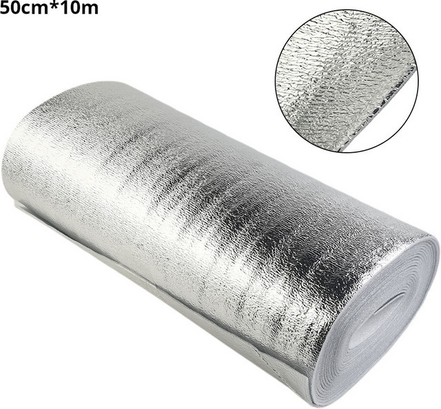 Reflektierende Aluminium-Wärmedämmfolie aus PET für die Wandwärmedämmung, Silber - Bild 1
