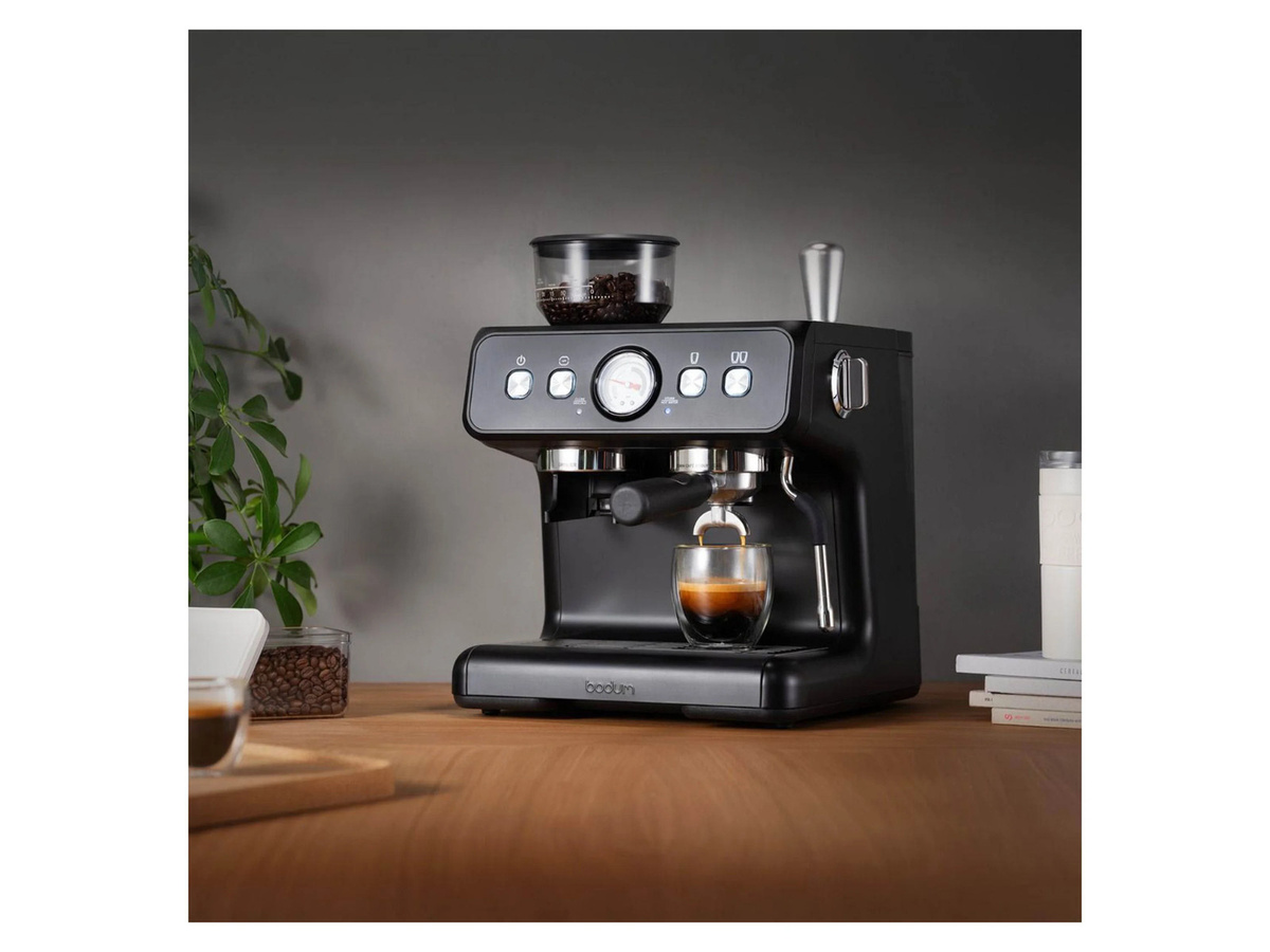 BODUM Siebträger-Espressomaschine Bistro in Schwarz mit Dampflanze und Heißwasserfunktion - Bild 2