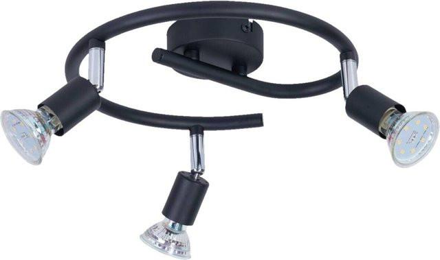 POCOline Spotspirale Joris 3-flammige Deckenleuchte aus Metall in Schwarz mit GU10 Fassungen, Durchmesser: 25 cm - Bild 1