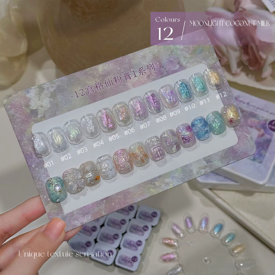 MISS MIANEL Feenpuder-Gel, Opal, 12-farbig, Schimmernd, 3D-Textur - Bild 3