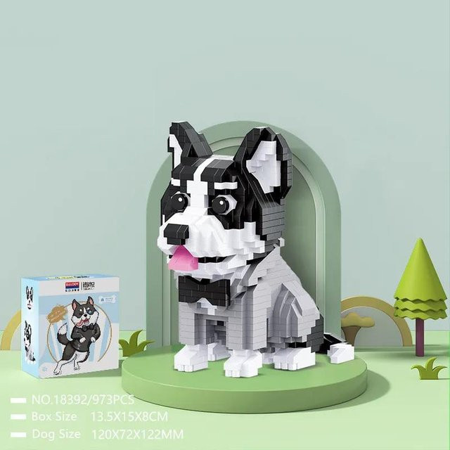 Linyi toy car Haustier Gog Bausteine Bulldogge Schnauzer Husky, ab 6 Jahren - Bild 1