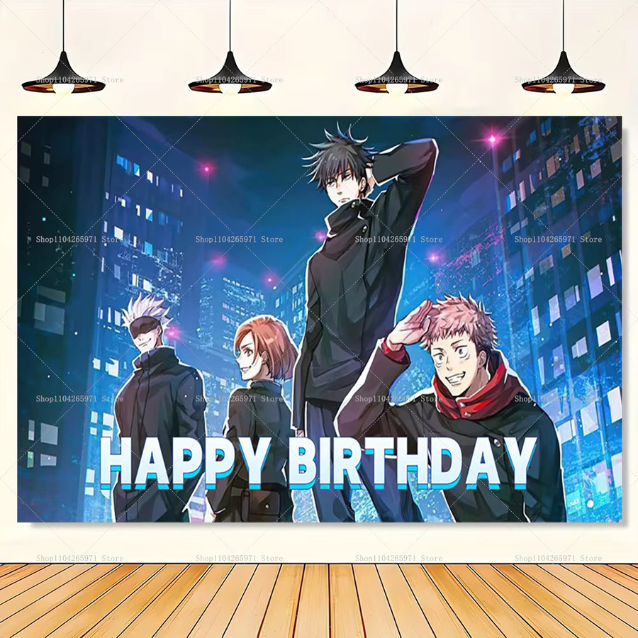 Beast Kingdom Jujutsu Kaisen Anime Charakter Hintergrund Dekoration für Kinder Geburtstage und Babypartys, mehrfarbig, Rechteckig - Bild 1