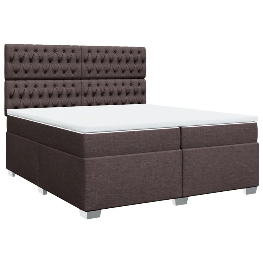 vidaXL Boxspringbett Hybrid mit Matratze und Taschenfederkern, Braun, B/T/H: 200 x 200 x 140,5 cm - Bild 2