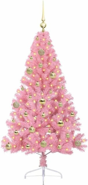 vidaXL Künstlicher Weihnachtsbaum mit LED-Beleuchtung in Rosa, Höhe: 150 cm - Bild 1