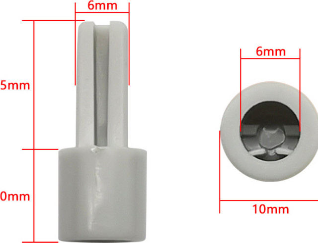 10 Stück Mixer Potentiometer Verlängerungswelle von lebeisenf aus grauem Kunststoff, Maße: 10 mm x 25 mm, halbes Wellenloch 6 mm - Bild 1