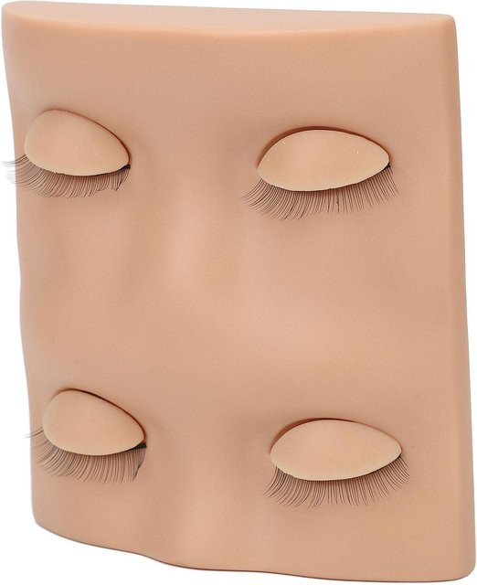 Koogeelife Wimpernverlängerungs-Übungskopf, Mannequin mit 2 Paar Ersatz-Augenlidern, beige - Bild 1