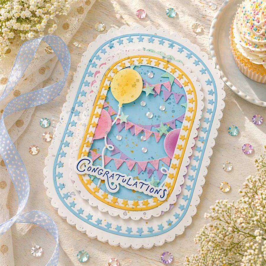 Sternförmige Metall-Stanzformen für DIY Scrapbooking und Kartenherstellung in Multicolour - Bild 1