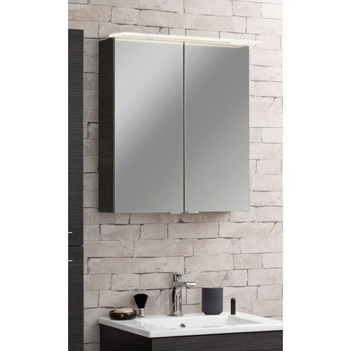 Fackelmann Spiegelschrank b.perfekt mit LED-Beleuchtung und Softclose-Türen, Grau/Braun, B/H/T: 60 x 69 x 23,1 cm - Bild 4
