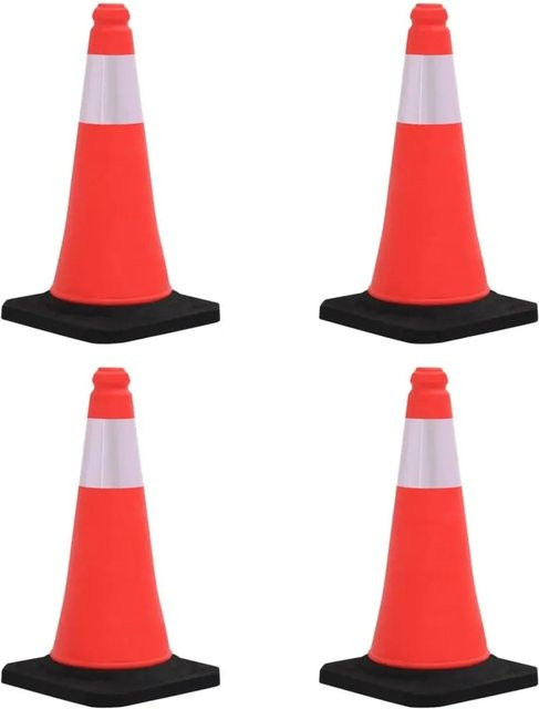 DELUKE Leitkegel SABI 4er Set Reflektierende Verkehrskegel mit schwerem Fuß, Höhe: 50 cm - Bild 1