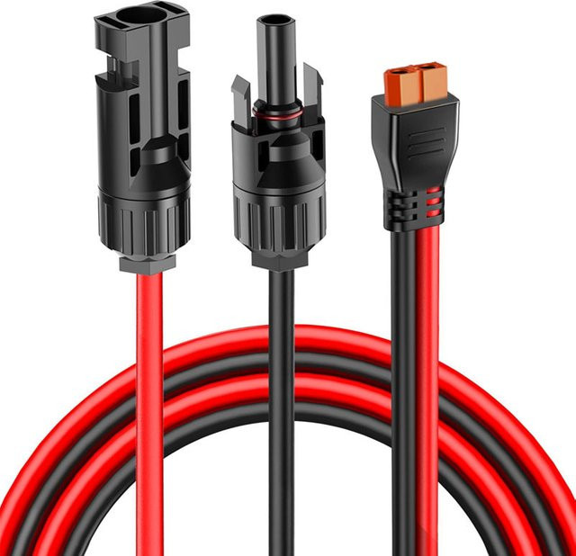 ZAEGIRZ Solarpanel-Stecker zu XT60i-Kabel in Schwarz, Länge: 2 m, Breite: 1,5 m, kompatibel mit Ecoflow RIVER 2, RIVER 2 Max, RIVER 2 Pro, DELTA 2, DELTA Max und DELTA Pro - Bild 1