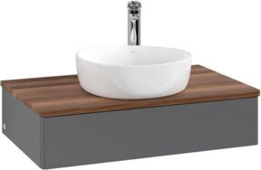 V&B Waschtischunterschrank Antao mit Beleuchtung, Anthrazit lackiert, B/T/H: 80 x 50 x 19 cm - Bild 1
