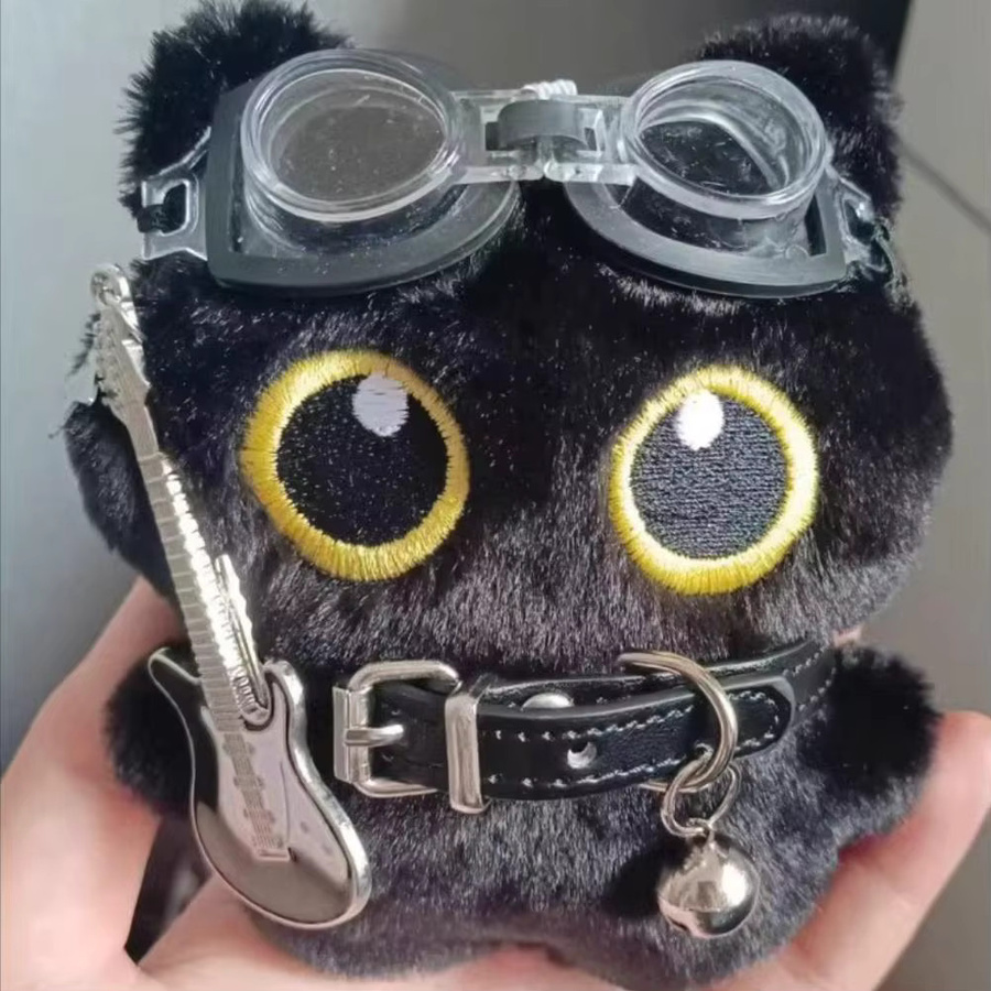 Schwarze Katze Plüsch-Schlüsselanhänger, Puppe, Anhänger - Bild 2