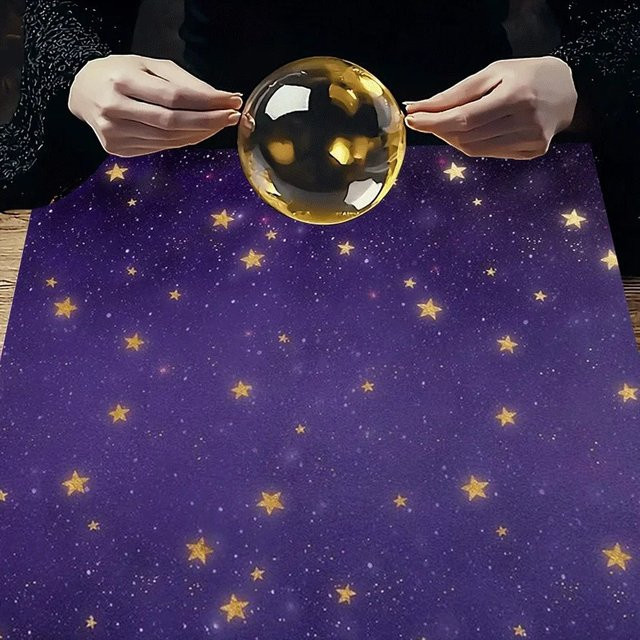 VIKAMA Tarot-Tischdecke Purple Star Domain in Lila für Kristallkugel-Wahrsagerei und Astrologie - Bild 1