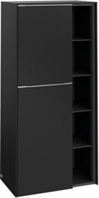 Villeroy & Boch Subway 3.0 Mittelschrank mit Glastüren in Grau und Schwarz, Wandmontage, B/H/T: 57,4 x 120 x 36,2 cm - Bild 1