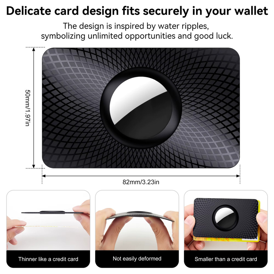 2er-Pack Apple AirTag Brieftaschen-Hülle, dünne Kartenhalter-Geldbörse mit GPS-Tracker-Halterung - Bild 3