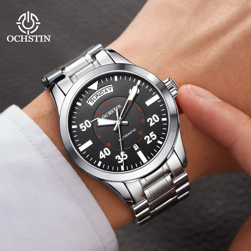 OCHSTIN Armbanduhr, Automatik, Edelstahl, Herren, Schwarz, Silber - Bild 2