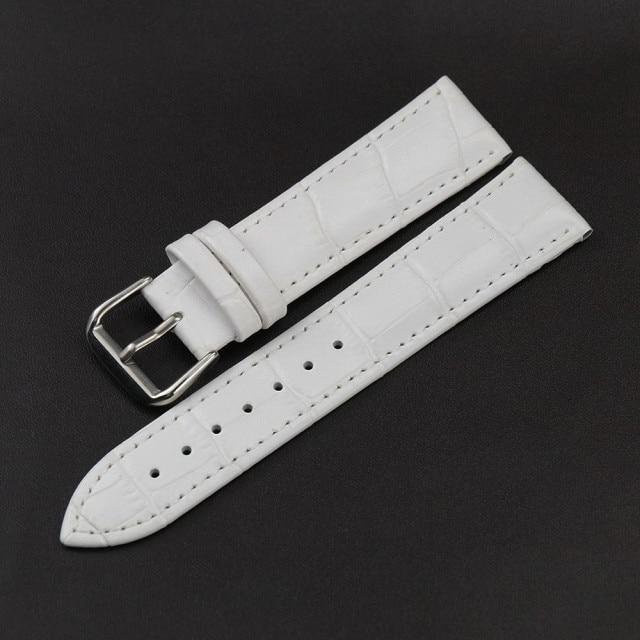 Allbestart Uhrenarmband Leder, Weiß, Unisex, 20mm - Bild 1