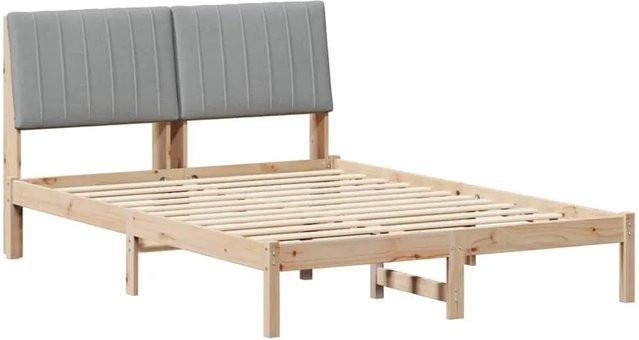 vidaXL Bettrahmen mit Kopfteil aus massivem Kiefernholz in Braun, B/T/H: 140,5 x 200,0 x 207,0 cm - Bild 1