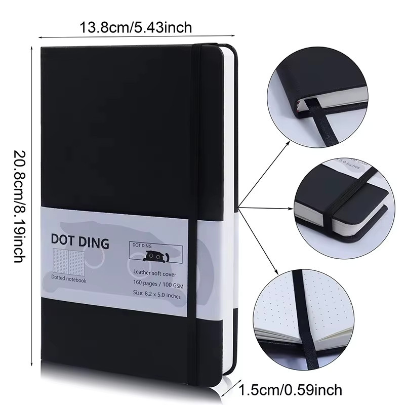Dot Ding Gepunktetes Notizbuch A5 mit Hardcover in Orange, 160 Seiten - Bild 4