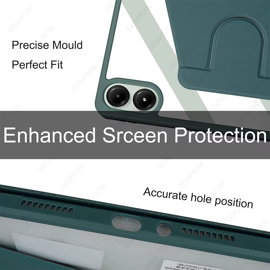 DZSWYCASE Schutzhülle für Xiaomi Redmi Pro 12,1 Zoll in Grün mit Stifthalter und drehbarem Ständer aus PU-Leder und transparentem Acryl - Bild 6