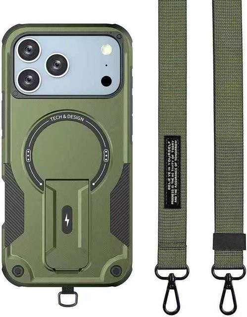 Schutzhülle für Apple iPhone mit Magnet-Halterung und Sturzschutz in Grün - Bild 1
