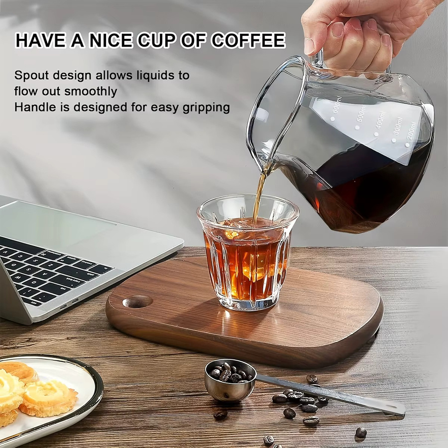 Leeseph Pour-Over-Kaffeebereiter-Set mit Borosilikatglaskaraffe, Walnussholzgriff und 100 Papierfiltern, Grau - Bild 5