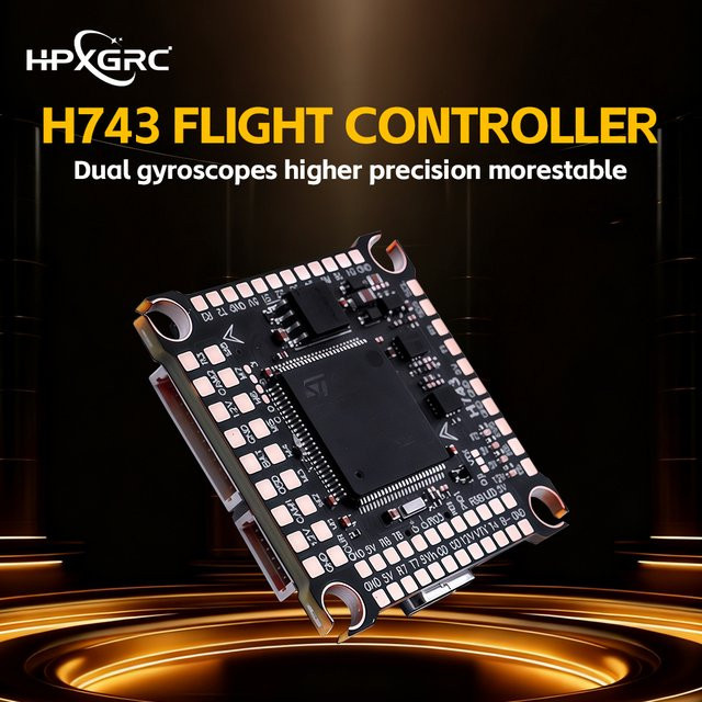 HawkSpeed H743 Flight Controller mit Dual ICM42688P Barometer und 16 MB Black Box, Unterstützung für BetaFlight und Ardupilot, Farbe: Schwarz, B/T: 30,5 x 30,5 mm - Bild 1