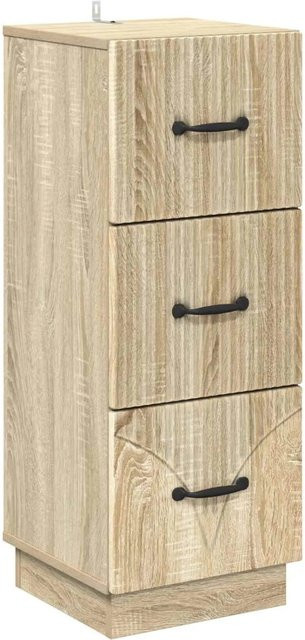 vidaXL Schubladenschrank Sonoma-Eiche in Braun aus Holzwerkstoff im Vintage-Style B/T/H: 33 x 34,5 x 87 cm - Bild 1