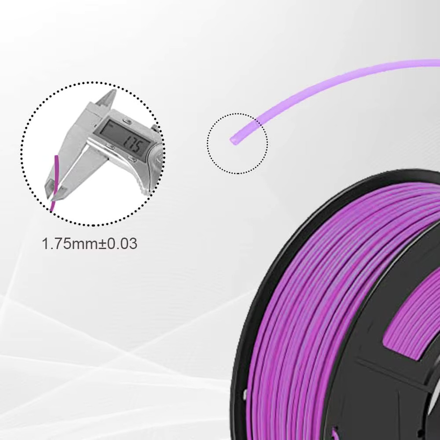 MANLANG PLA Filament 1,75 mm für FDM 3D-Drucker, mehrfarbig Lila und Blau, im Dunkeln leuchtend, 250 g - Bild 2