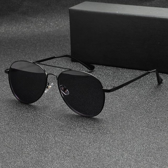 DIXSG Sonnenbrille Aviator, Metall, Vollrand, Unisex, schwarz, grau - Bild 1
