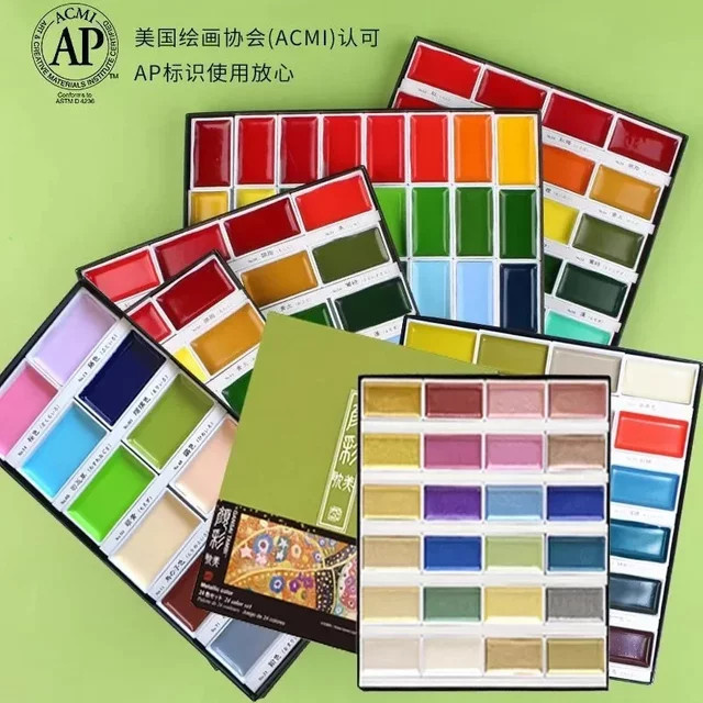 Kuretake Aquarellfarben-Set mit 36 handbemalten festen Farben in Multicolor - Bild 1