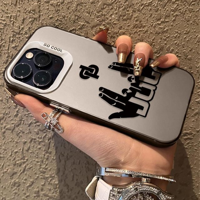 Stoßfeste iPhone Hülle Rapper JuL C'est Pas Des Lol in Grau mit galvanisierter Matt-Abdeckung für iPhone 16 Pro Max bis iPhone 7 Plus - Bild 1