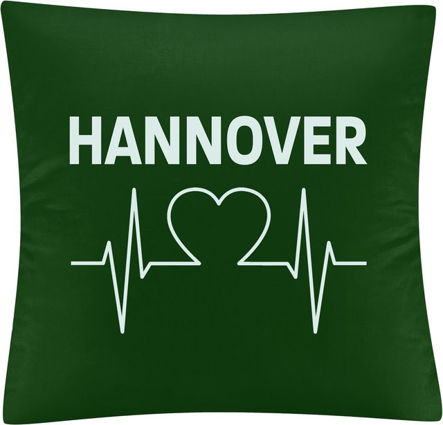 Kissenbezug von multifanshop mit Hannover Herzschlag Motiv in Weiß - Bild 1