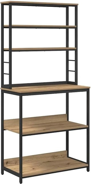 vidaXL Küchenregal Artisan-Eiche in Braun aus Holzwerkstoff und Stahl, B/T/H: 80 x 40 x 168 cm - Bild 1