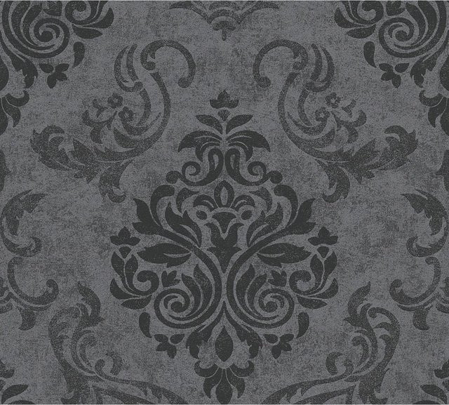 Profhome Barock Tapete mit Metallic-Effekt in Anthrazit und Grau, Vlies-Tapete, Breite: 0,53 m, Länge: 10,05 m - Bild 1